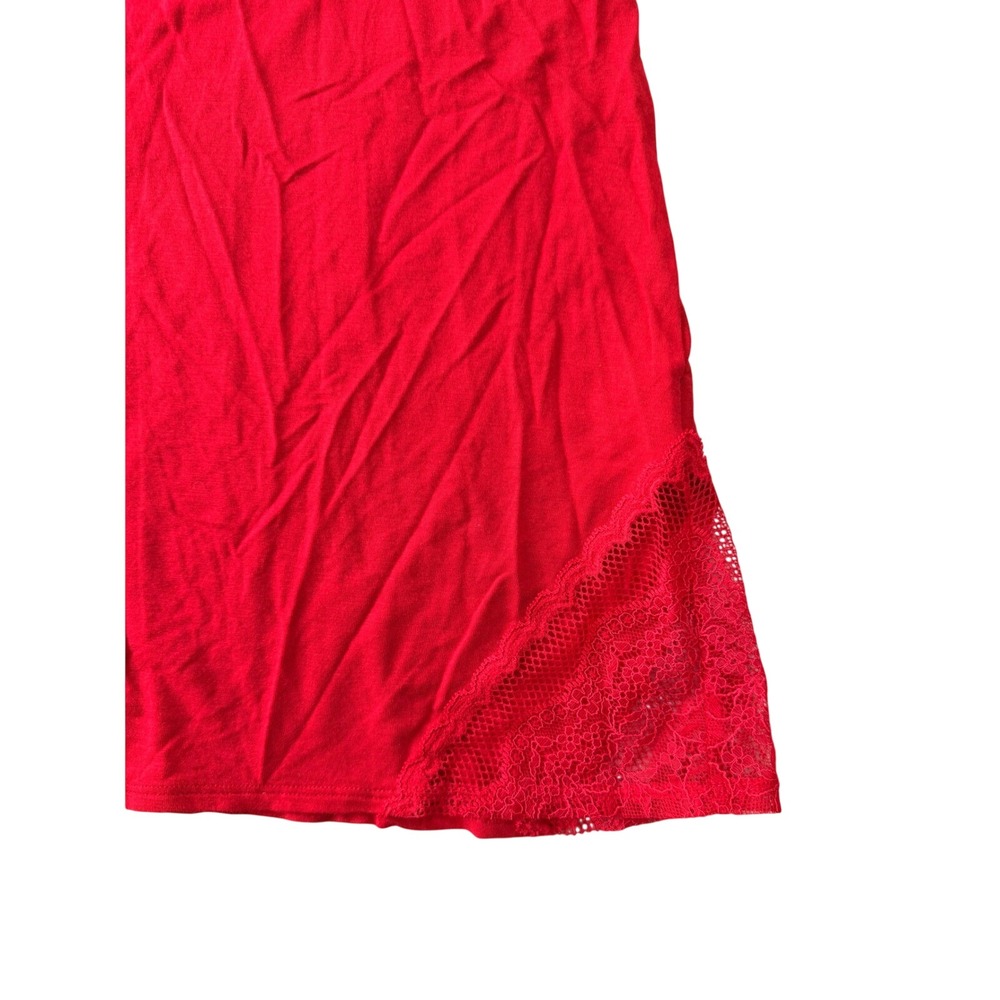 Victorias Secret Heavenly Red Lace Trim Slip Nightgown Chemise Womens Size M - Picture 3 of 3